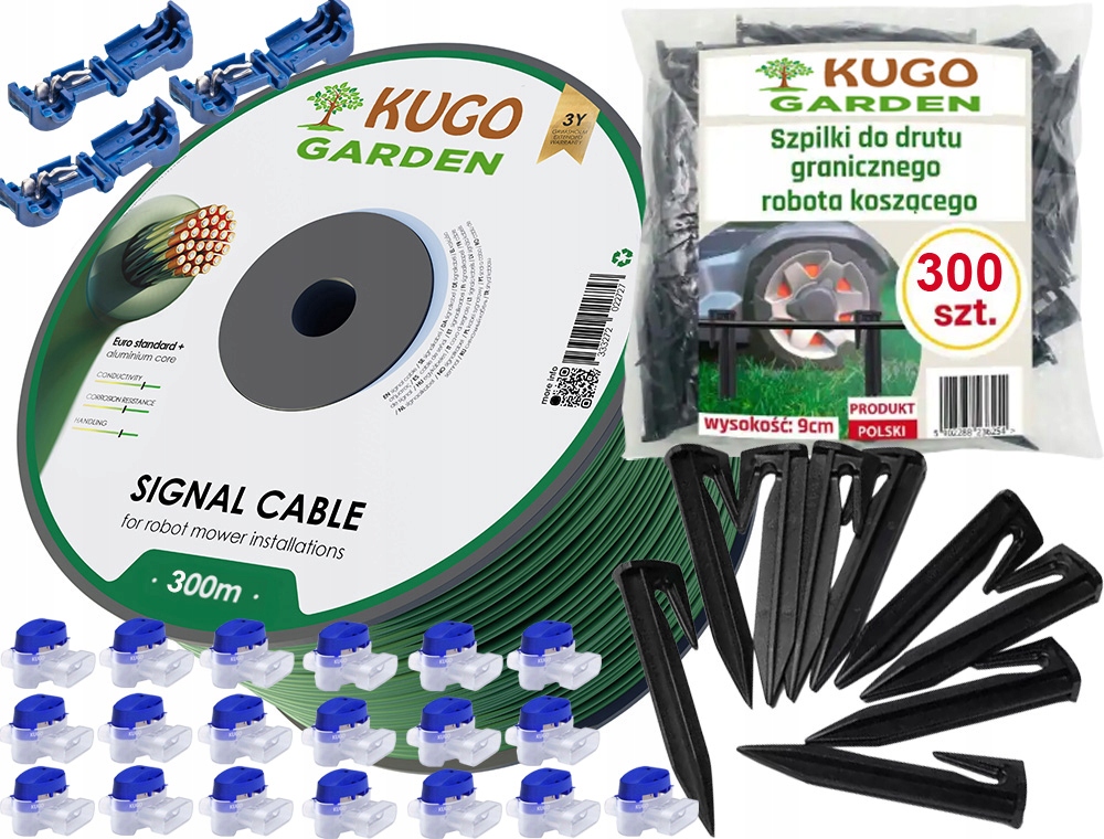 Ohraničujúci kábel pre robotickú kosačku 300 m 2,7 mm + 300 pinov + konektory